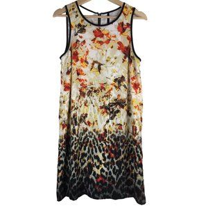 Kensie Floral/Animal Print Sleeveless Sheath Dress Size Medium
